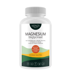 Magnesium (Kenzi) 60 tabletten - Bisglycinaat en Citraat met Taurine, D3 en B6