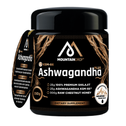 Honing met Ashwagandha en Shilajit - 350 gram (Mountaindrop) Raw
