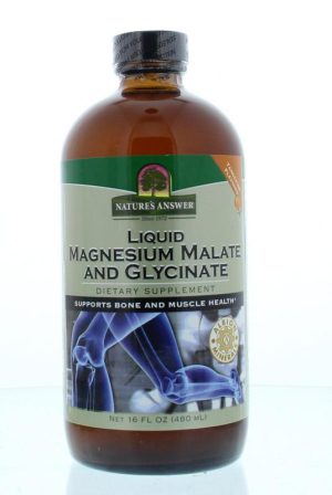Vloeibaar magnesium malaat & bisglycinaat (Nature's Answer) 480ml
