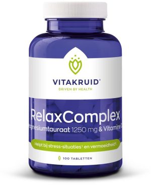 RelaxComplex magnesiumtauraat & D3 (Vitakruid) 1250 mg 100 Tabletten