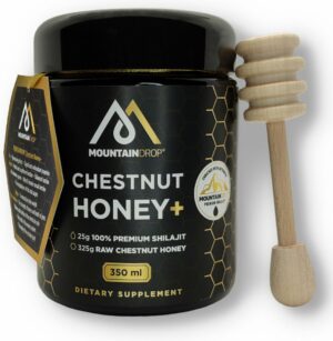 Honing (Chestnut) 325 gram met 25gr Mumijo Shilajit (Mountaindrop) Raw