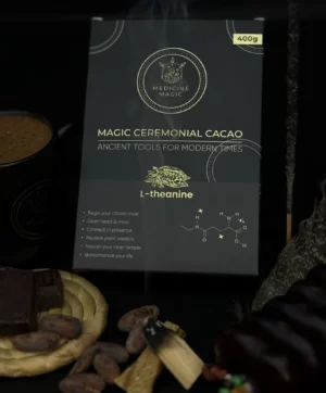 Ceremoniële Cacao Pasta met L-Theanine (Medicine Magic) 400 gram